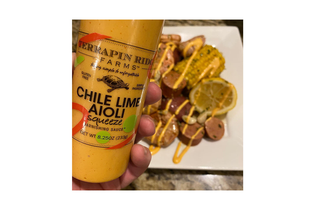 Cajun Shrimp Boil with Terrapin Ridge Farms Chile Lime Aioli Cajun Shrimp Boil with Terrapin Ridge Farms Chile Lime Aioli